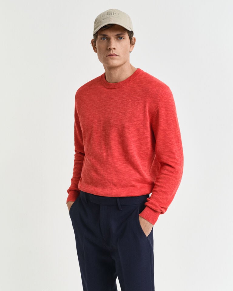 Gant Jersey de cuello redondo en mezcla de lino