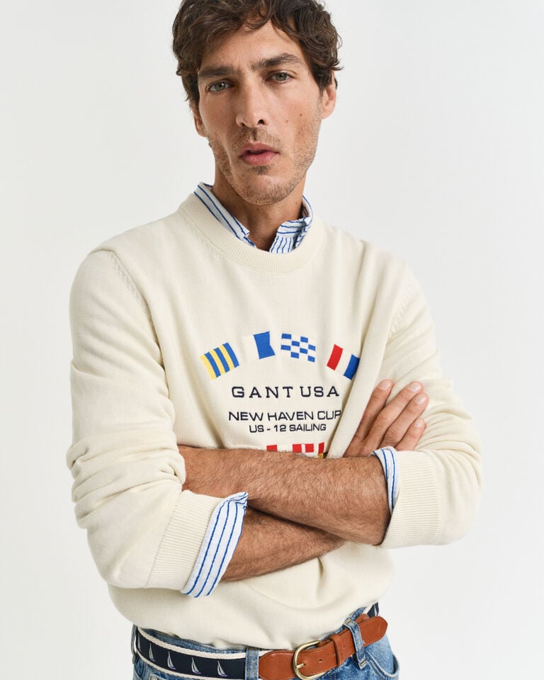 Gant Jersey de cuello redondo Nautical Flags