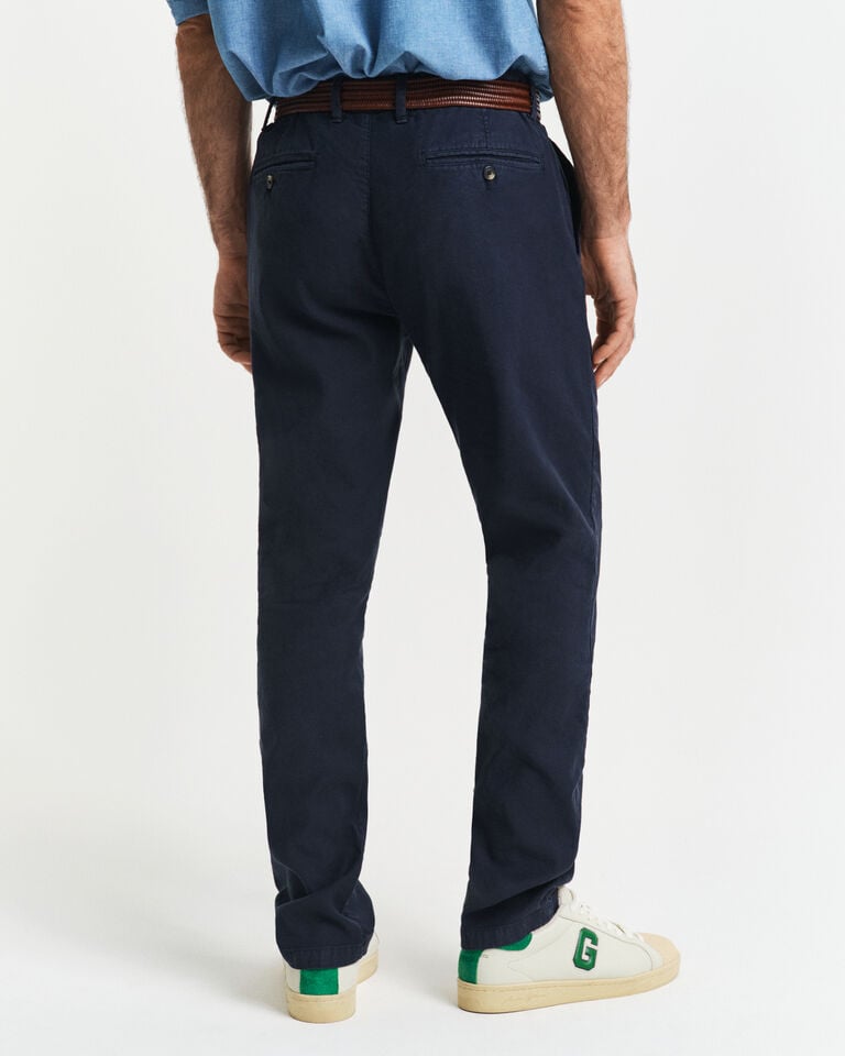 Gant Pantalones Chinos Slim Fit De Algodón Y Lino