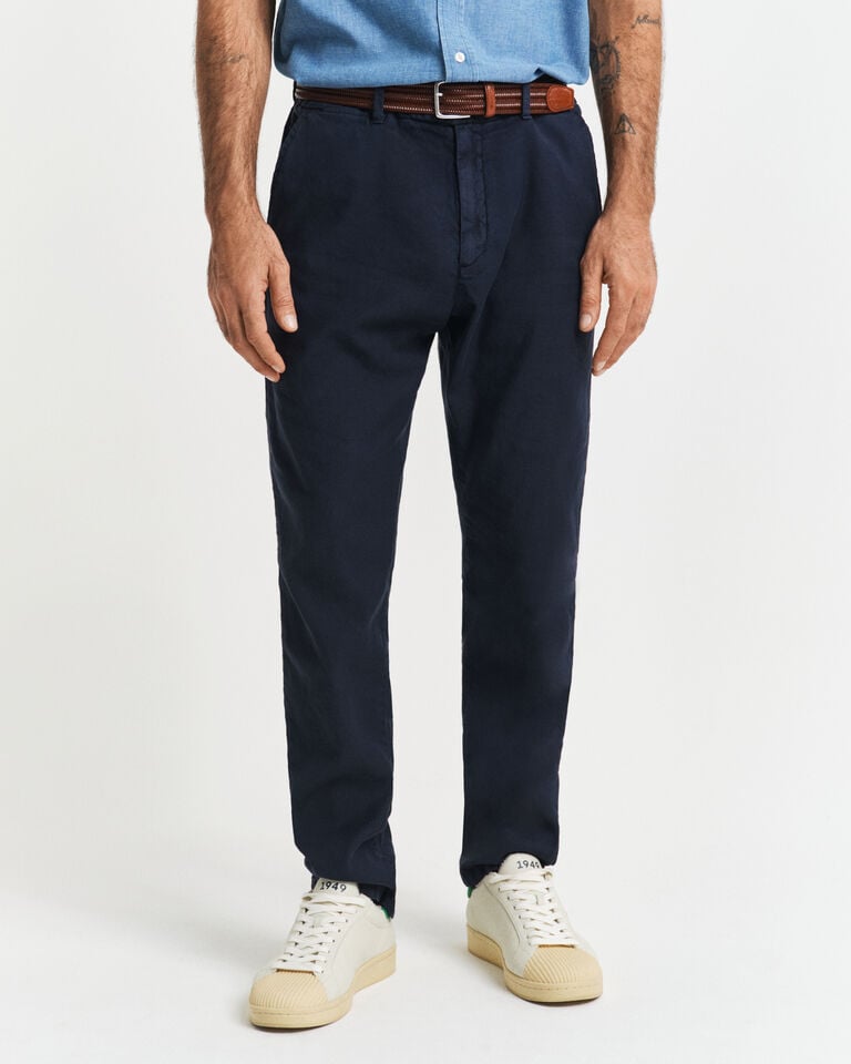 Gant Pantalones Chinos Slim Fit De Algodón Y Lino