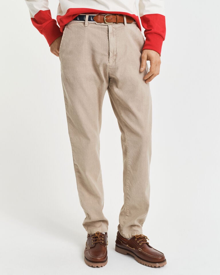 Gant Pantalones Chinos Slim Fit De Algodón Y Lino