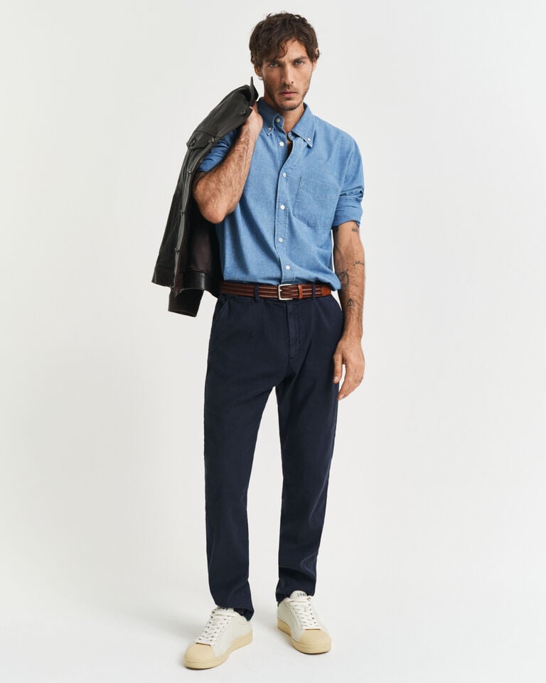 Gant Pantalones chinos Slim Fit de algodón y lino