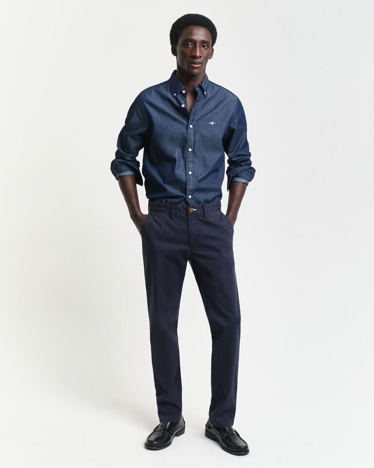 Gant Pantalones chinos Slim Fit de sarga
