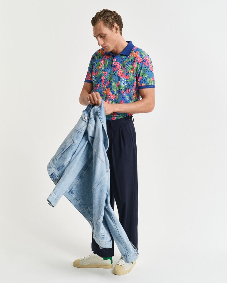 Gant Polo Con Estampado Tropical Multicolor