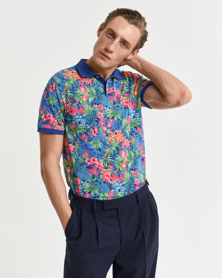 Gant Polo con estampado tropical multicolor