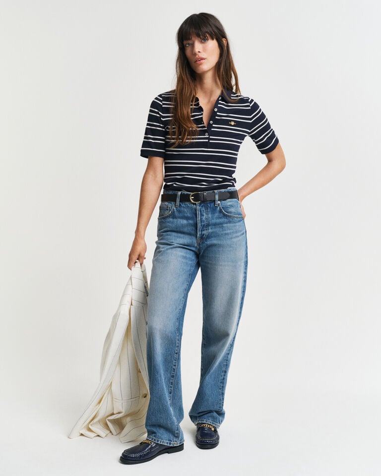 Gant Polo De Piqué A Rayas Shield