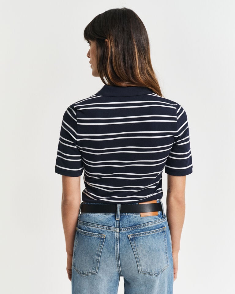 Gant Polo De Piqué A Rayas Shield