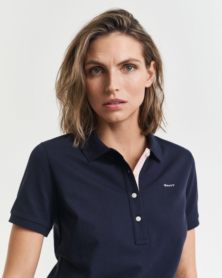 Gant Polo De Piqué Con Cuello Contrast