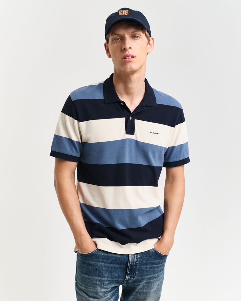 Gant Polo de piqué de rayas en bloques