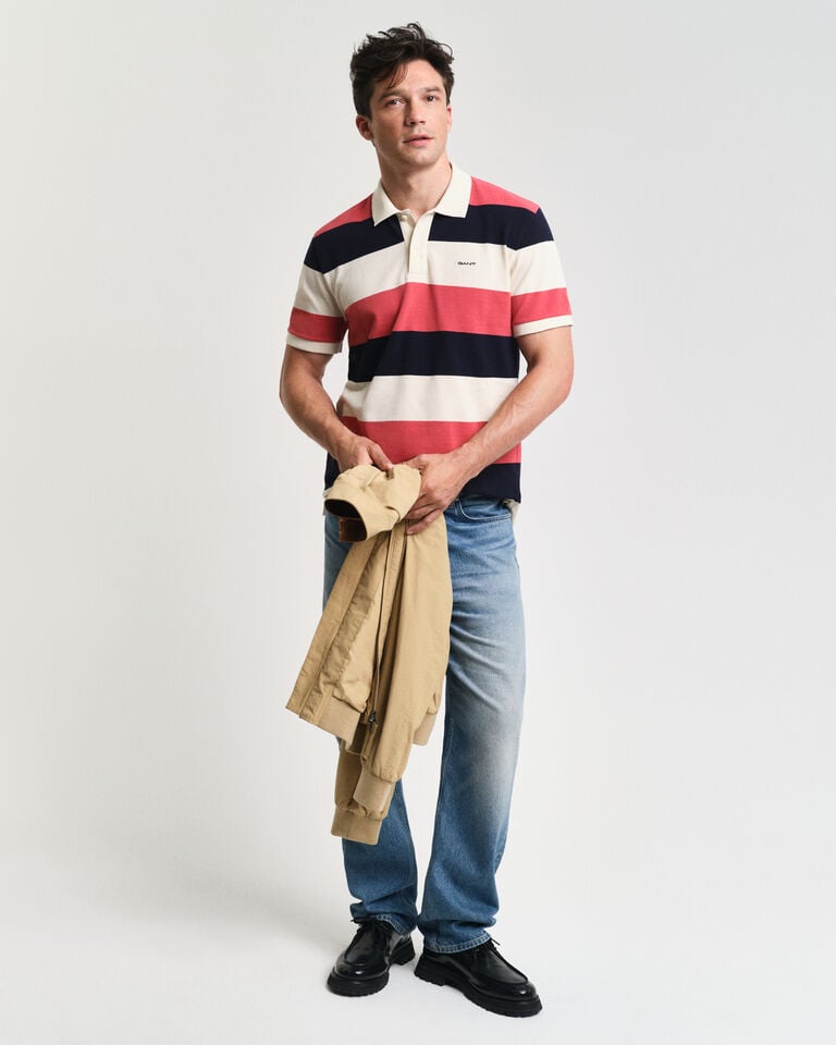 Gant Polo De Piqué De Rayas En Bloques