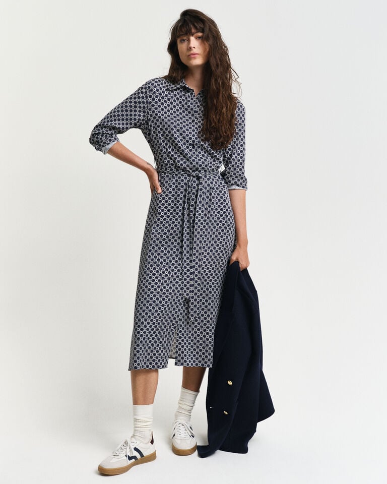 Gant Vestido Camisero Con Estampado Geométrico