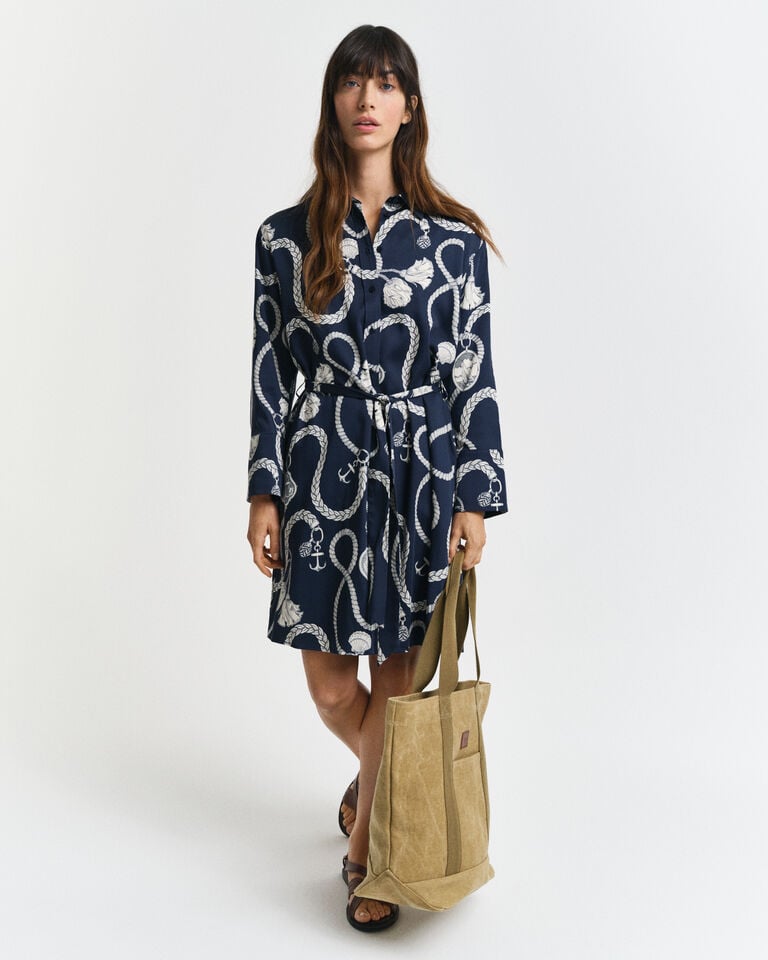 Gant Vestido Camisero Con Estampado Sailing
