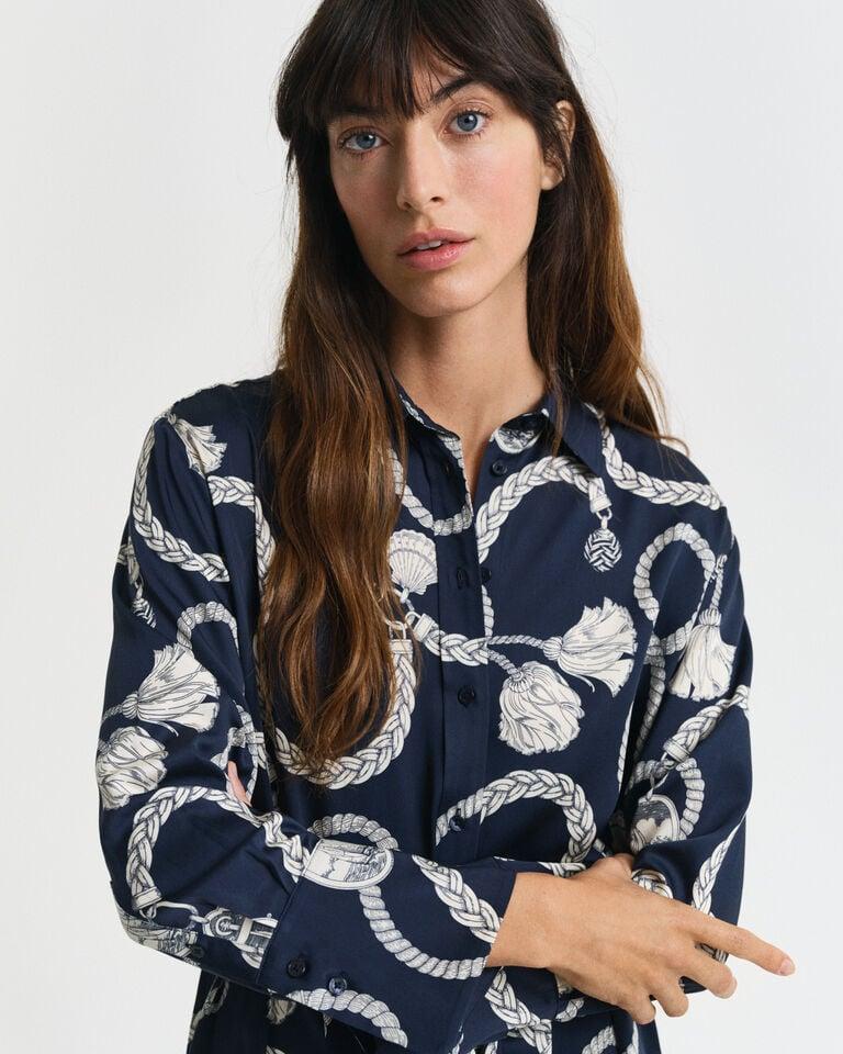 Gant Vestido Camisero Con Estampado Sailing