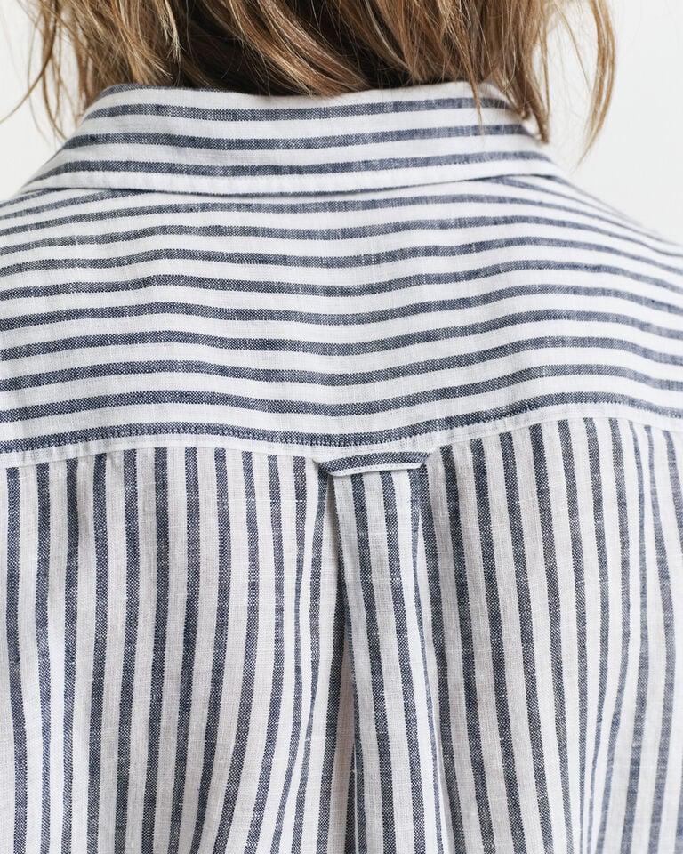 Gant Vestido Camisero De Lino A Rayas