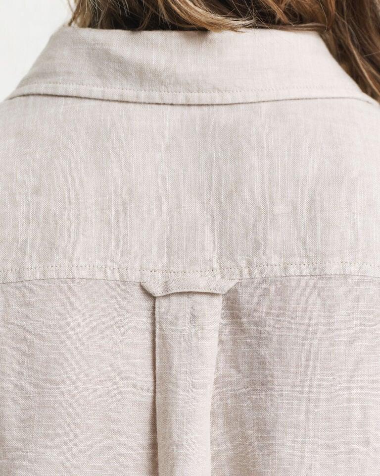 Gant Vestido Camisero De Manga Corta De Lino