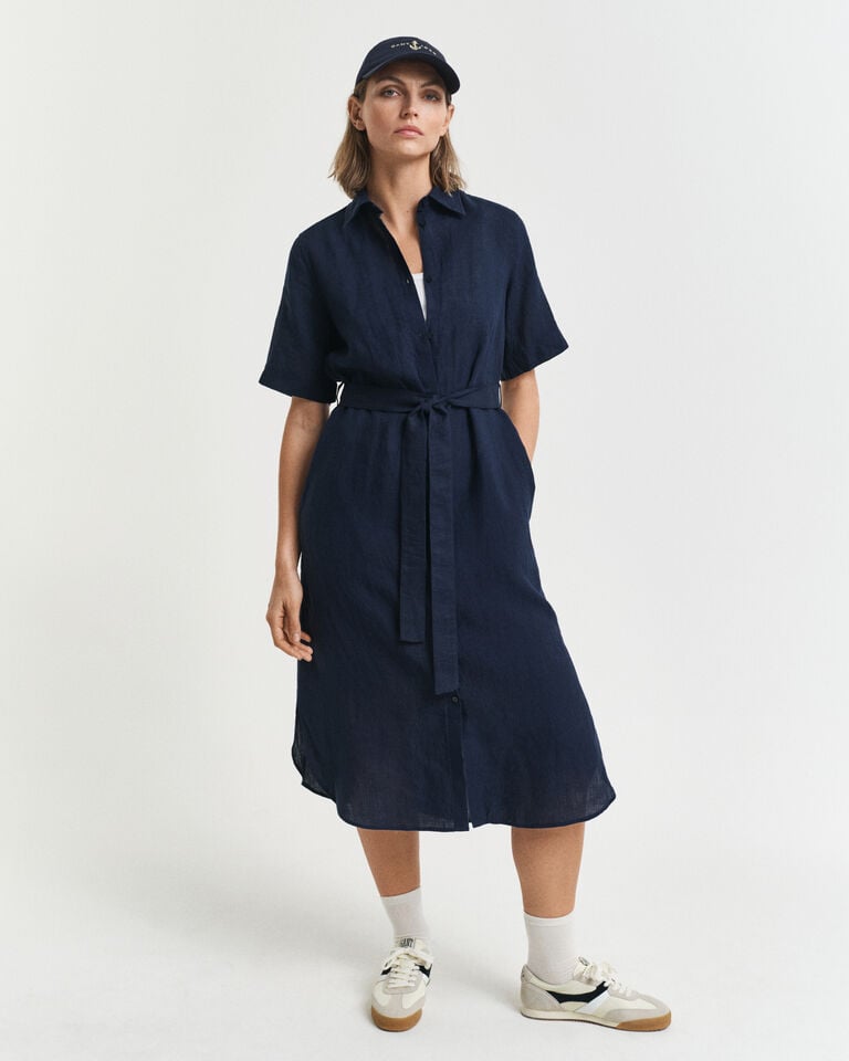 Gant Vestido camisero de manga corta de lino