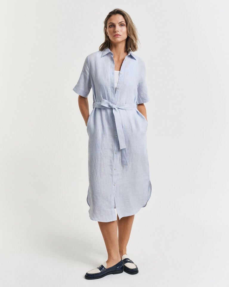 Gant Vestido camisero de manga corta de lino