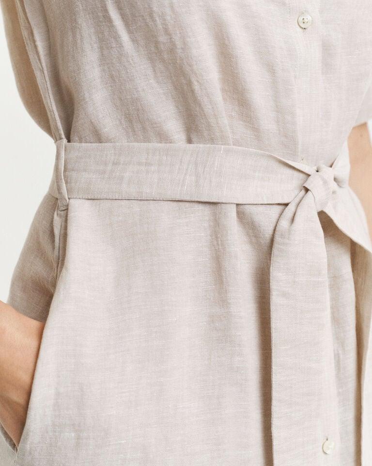 Gant Vestido Camisero De Manga Corta De Lino