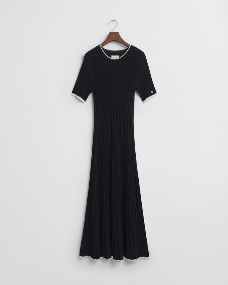 Gant Vestido de punto acanalado en contraste