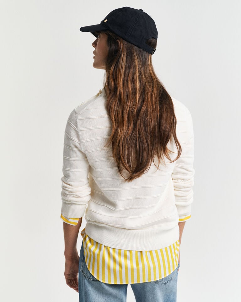 Gant Jersey De Algodón Con Cuello Redondo Y Textura