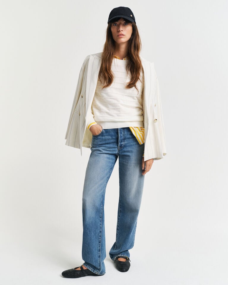 Gant Jersey De Algodón Con Cuello Redondo Y Textura