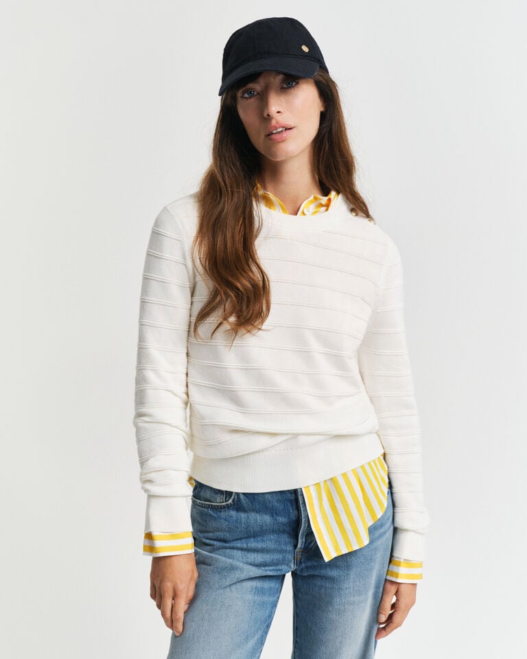 Gant Jersey de algodón con cuello redondo y textura