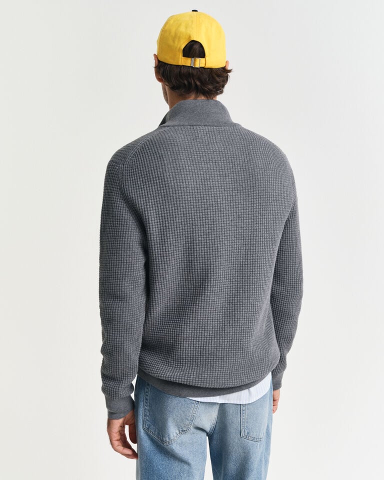 Gant Jersey De Algodón Con Media Cremallera Y Textura