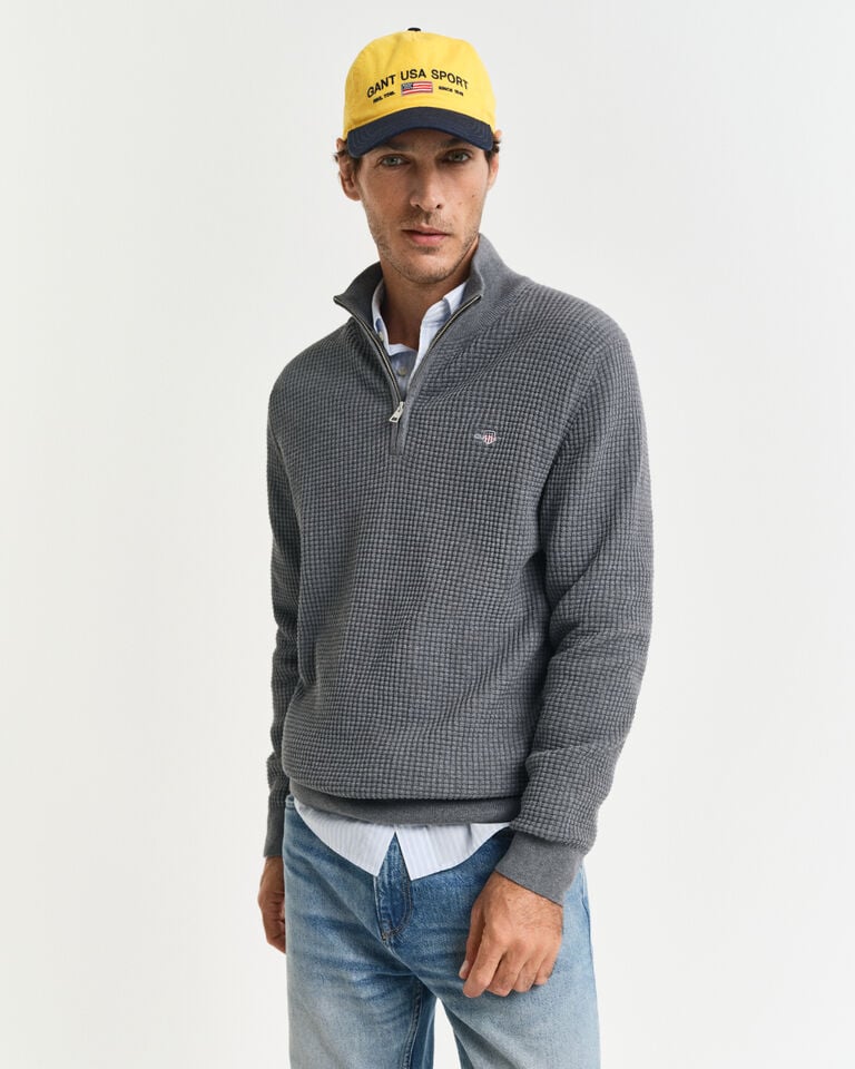 Gant Jersey de algodón con media cremallera y textura