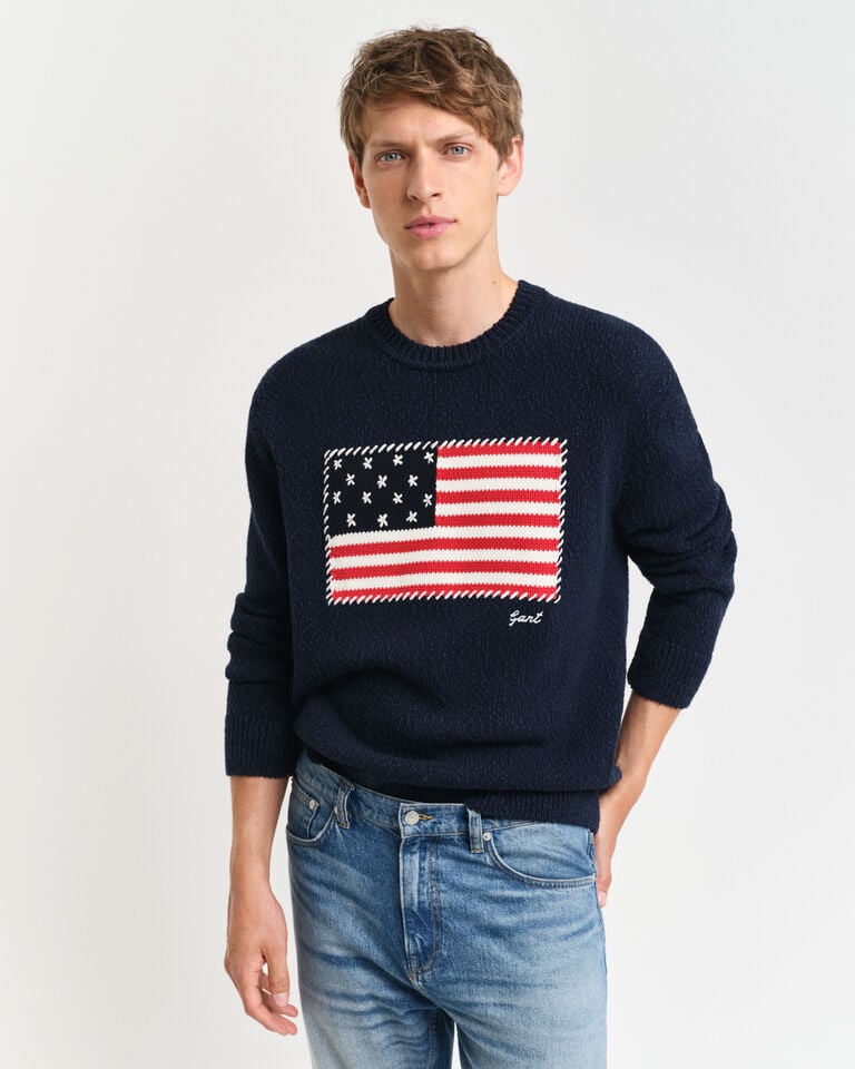 Gant Jersey De Cuello Redondo En Intarsia Con Bandera