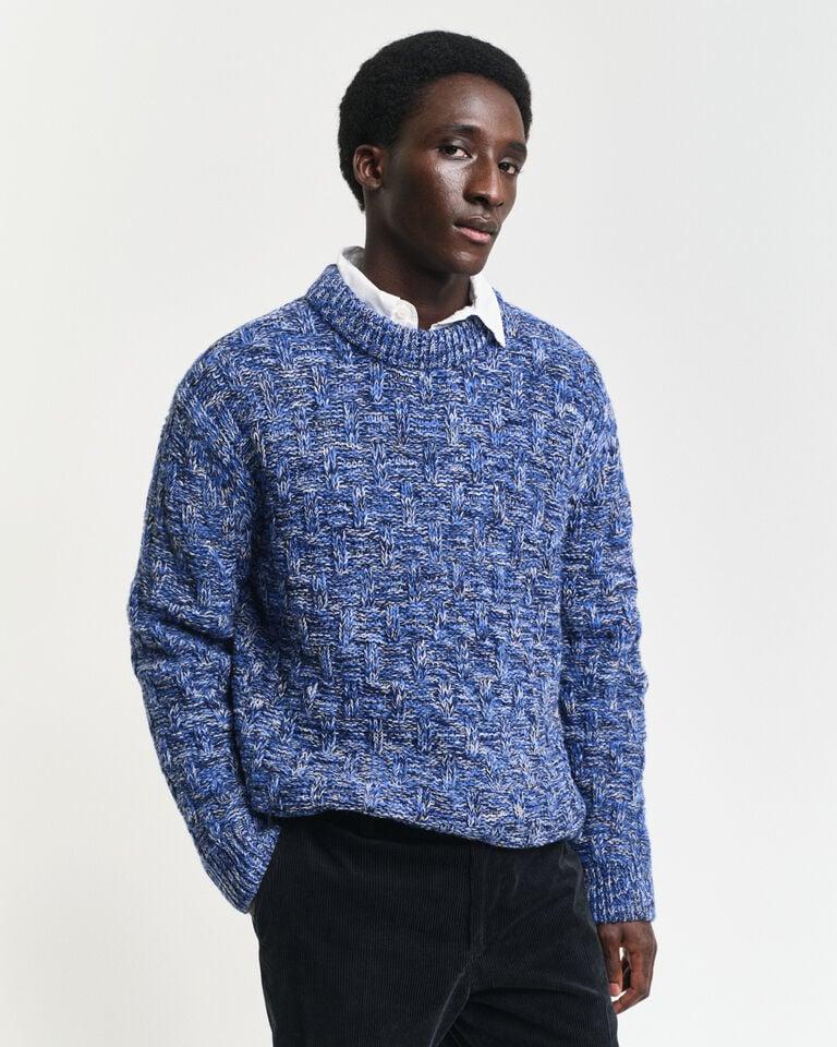 Gant Jersey de cuello redondo en mezcla de lana con textura