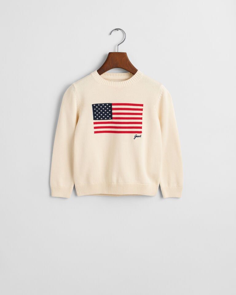 Gant Jersey de cuello redondo y punto con bandera Kids