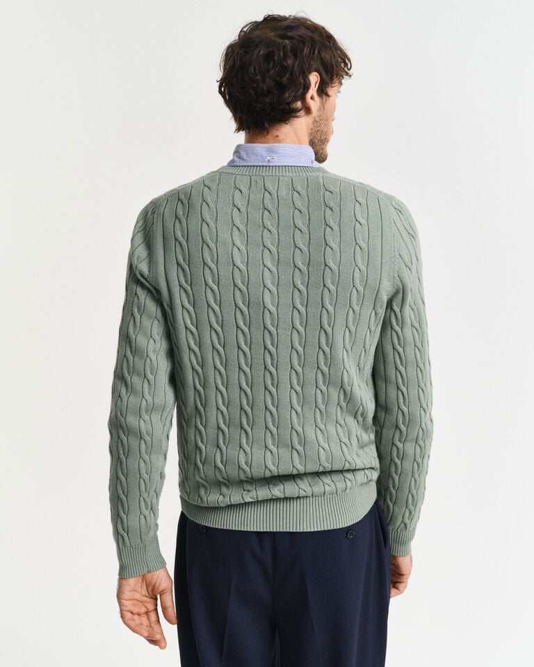 Gant Jersey De Cuello Redondo Y Punto De Ochos En Algodón