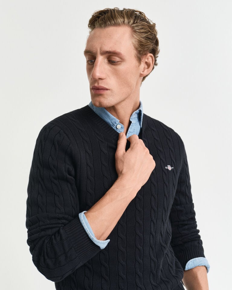 Gant Jersey De Cuello Redondo Y Punto De Ochos En Algodón