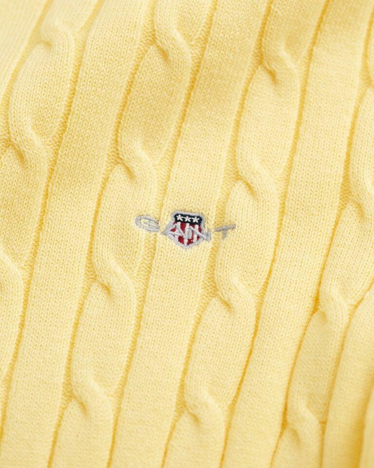 Gant Jersey De Cuello Redondo Y Punto De Ochos En Algodón Elástico