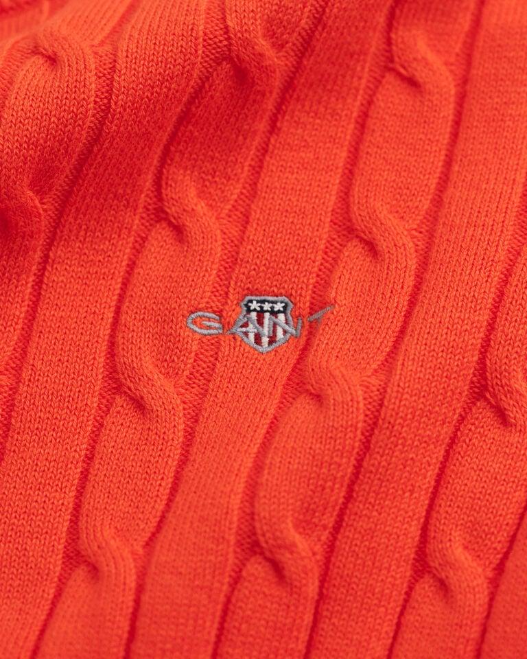 Gant Jersey De Cuello Redondo Y Punto De Ochos En Algodón Elástico