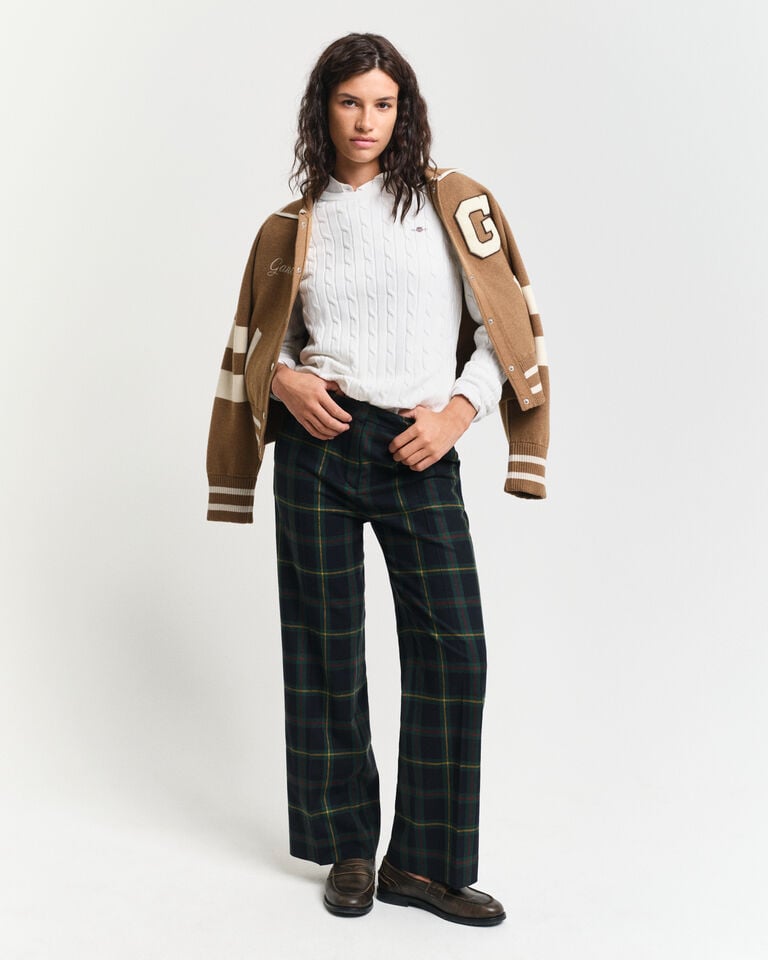 Gant Jersey De Cuello Redondo Y Punto De Ochos En Algodón Elástico