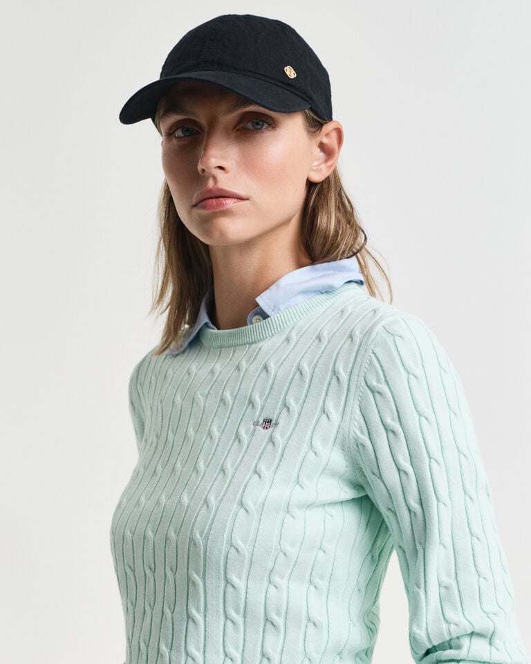 Gant Jersey De Cuello Redondo Y Punto De Ochos En Algodón Elástico