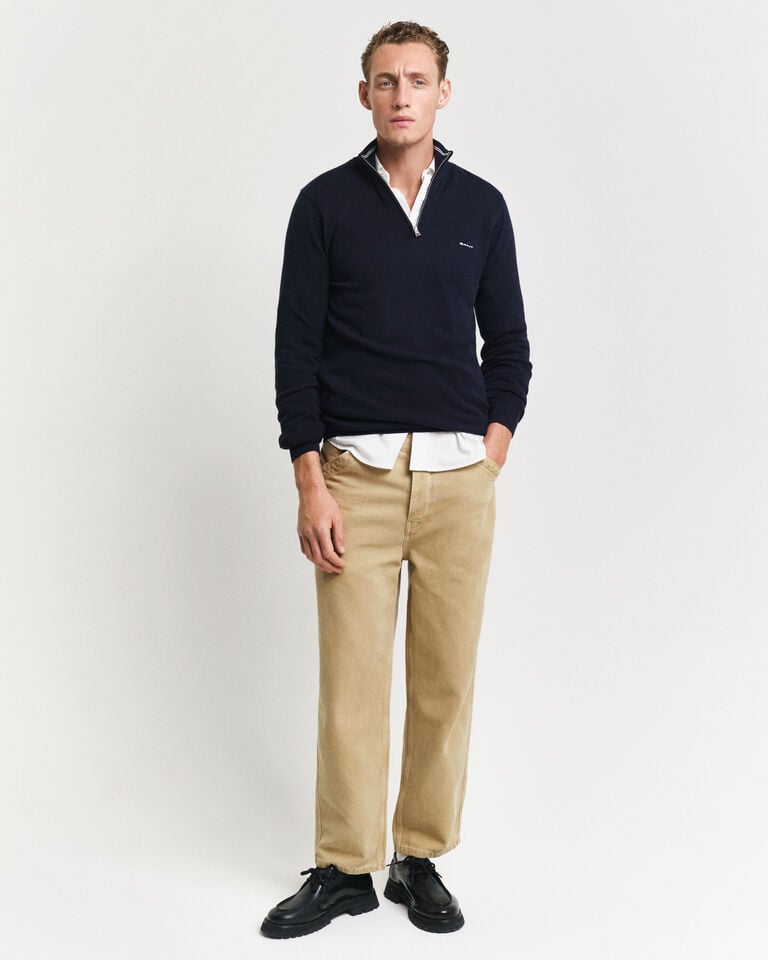 Gant Jersey De Piqué De Algodón Con Media Cremallera