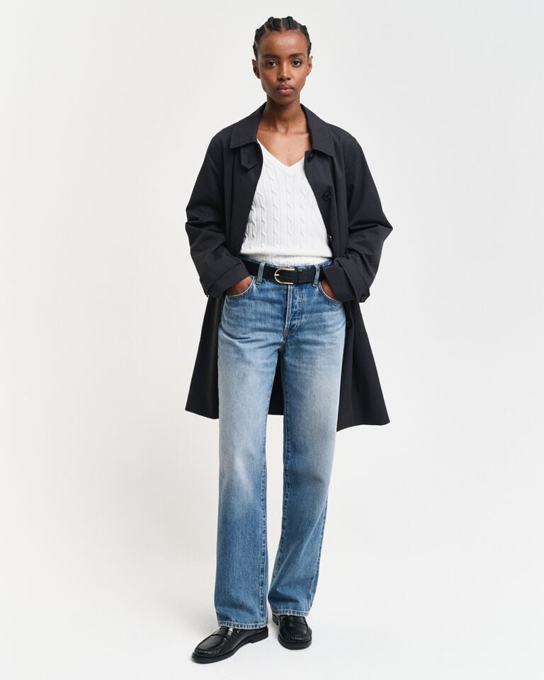 Gant Jersey De Punto De Ochos Con Cuello De Pico En Algodón Elástico