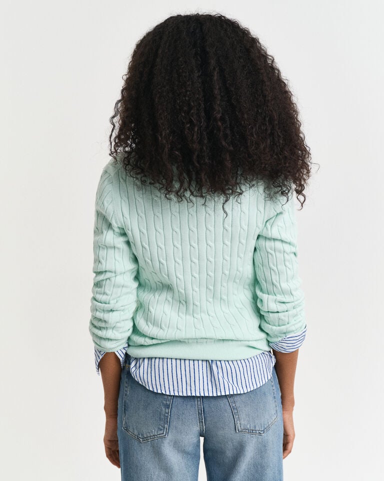 Gant Jersey De Punto De Ochos Con Cuello De Pico En Algodón Elástico