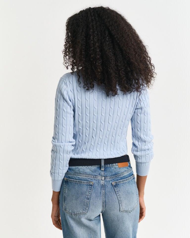 Gant Jersey De Punto De Ochos Con Cuello De Pico En Algodón Elástico