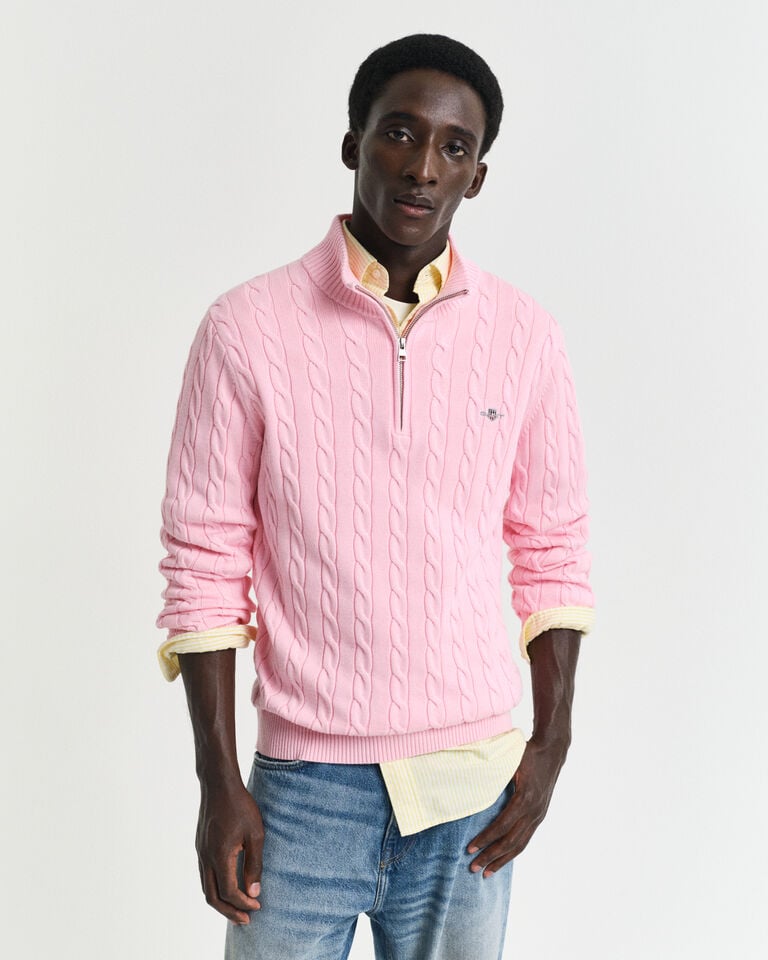 Gant Jersey de punto de ochos de algodón con media cremallera