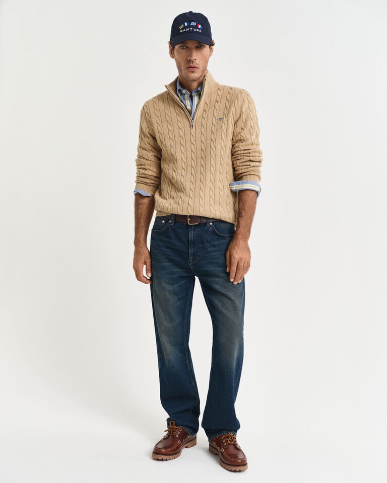 Gant Jersey De Punto De Ochos De Algodón Con Media Cremallera