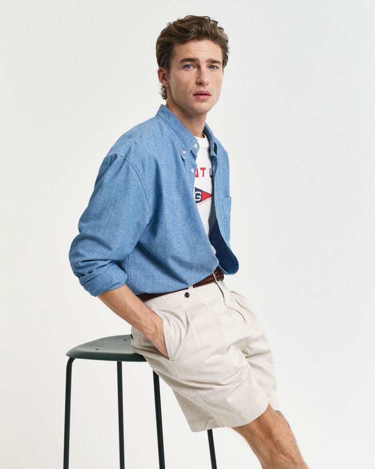 Gant Pantalones chinos cortos Relaxed Fit de sarga de algodón