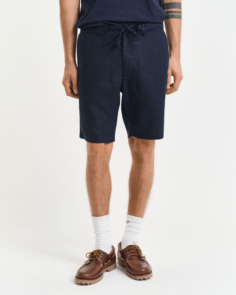 Gant Pantalones Cortos Relaxed Fit De Lino Con Cordón Ajustable