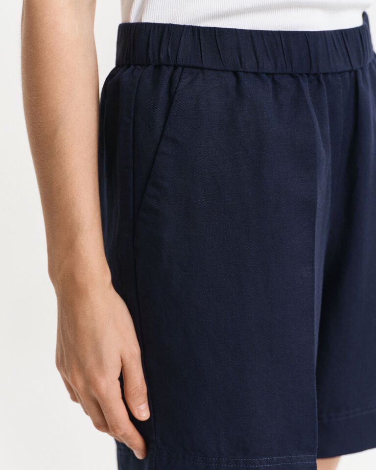 Gant Pantalones Cortos Relaxed Fit En Mezcla De Lino Pull-On