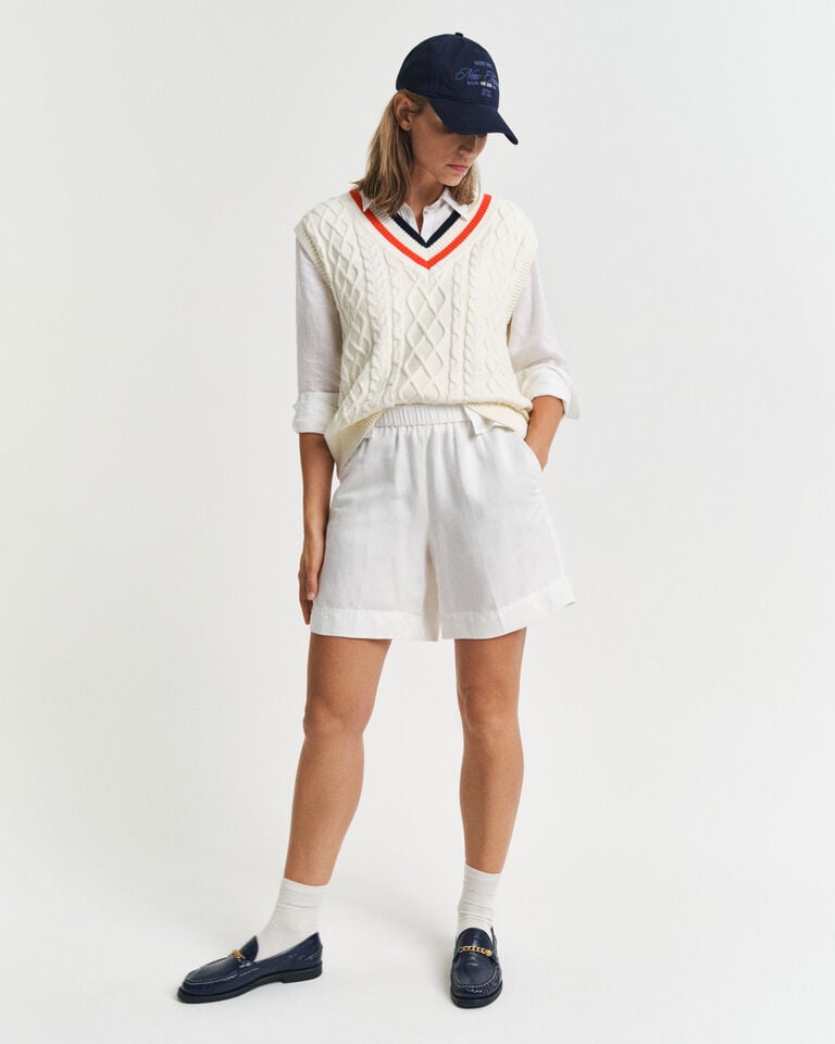 Gant Pantalones cortos Relaxed Fit en mezcla de lino Pull-On