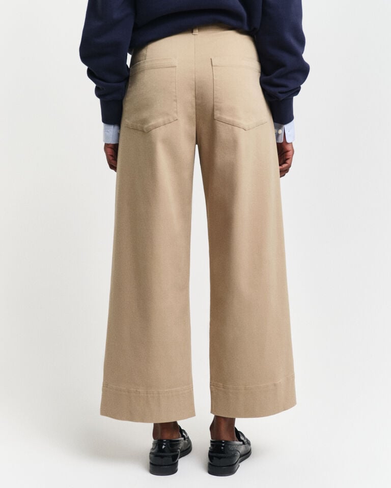 Gant Pantalones De Algodón Con Pernera Ancha De Largo Tobillero