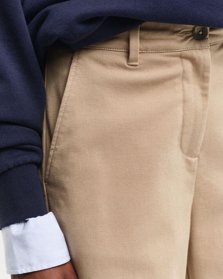 Gant Pantalones De Algodón Con Pernera Ancha De Largo Tobillero