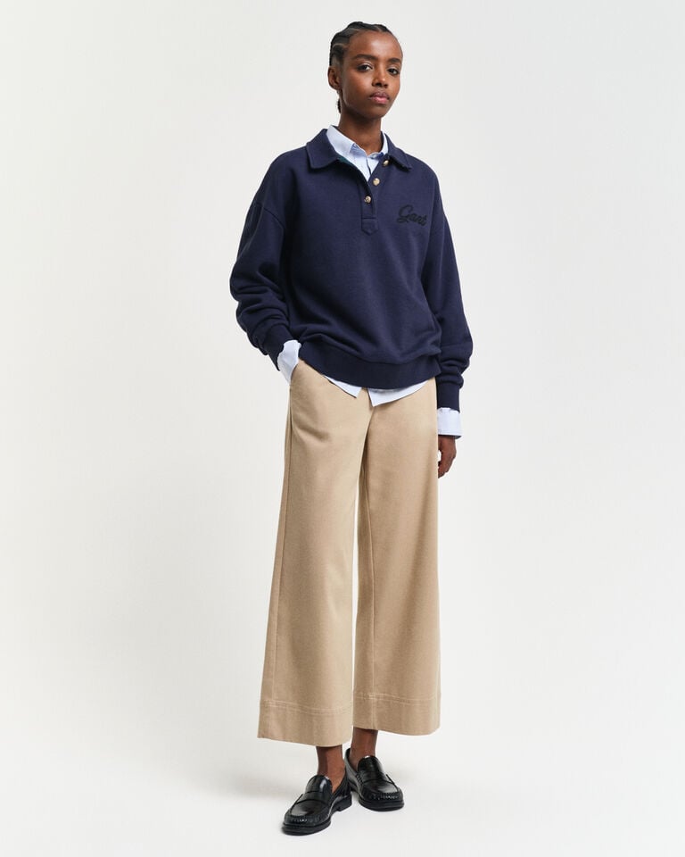 Gant Pantalones de algodón con pernera ancha de largo tobillero